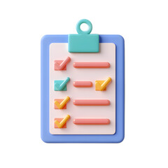 Obraz premium Pastel Colored Clipboard with Detailed Checklist for Effective Task Management and Workflow Optimization