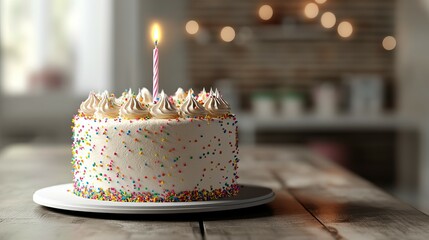 delicious birthday cake with chocolate and colorful cream, sweet, beautiful and pretty, pink, blue, lit candles