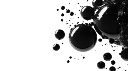 Black oil bubbles transparent background