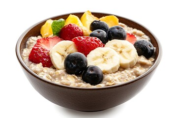 Delicious Oatmeal Bowl with Fresh Fruits - Healthy Breakfast Idea