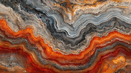 Obraz premium Captivating Abstract Stone Texture: A Symphony of Earth Tones. Intricate layers and swirling patterns create a mesmerizing natural art piece. Perfect for design projects and nature lovers.