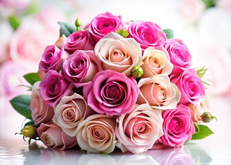 Delicate Pink Rose Bouquet - Stunning Floral Arrangement