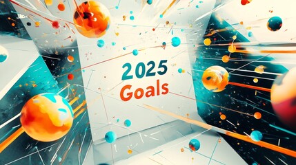 Elegant 2025 Goal Setting on a Wooden Desk with Soft Lighting and Cozy Atmosphere