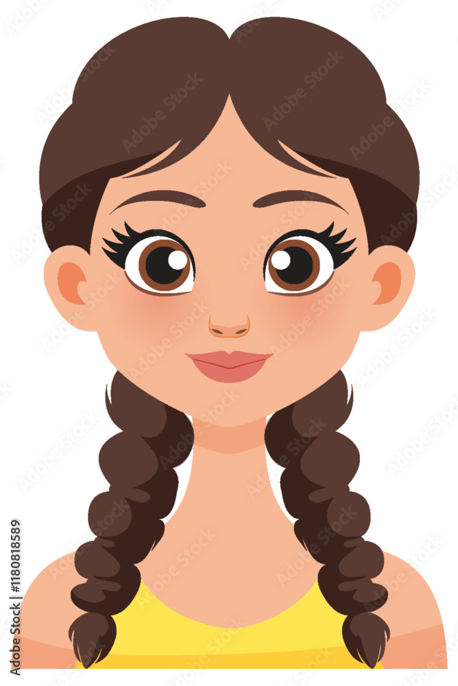 Poster Smiling Girl with Braided Hair