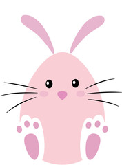 Isolated Easter eggs decorated as bunny flat vector illustration.
Easter egg with bunny ears icon.
Transparent background.