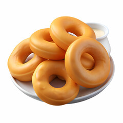 Glazed Donuts on a Plate. Sweet Treat for Any Occasion