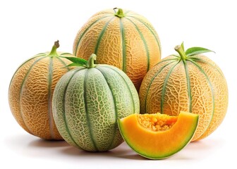 Juicy Cantaloupe Melons: High-Resolution Images for Food & Drink