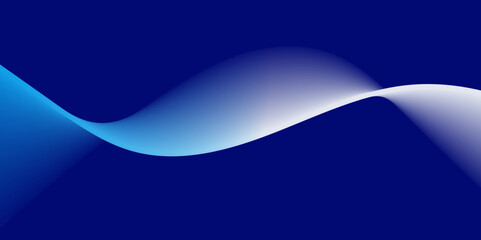 Flowing dark blue curve shape with soft gradient vector abstract background, relaxing and tranquil art, can illustrate health medical or sound of music.
