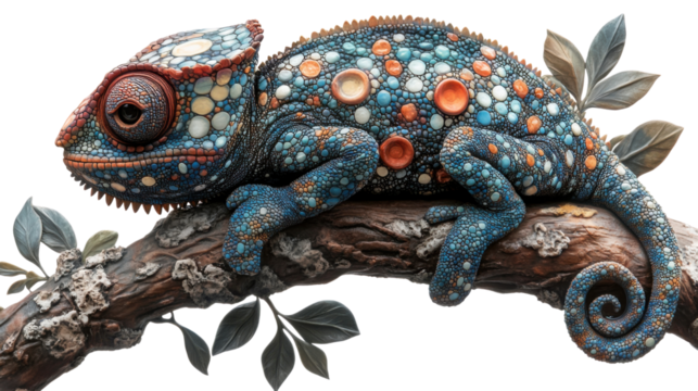 chameleon isolated on white background