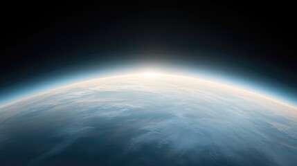 A view of the Earth from space, with a blue and white color scheme