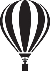 Obraz premium Hot air balloon silhouette vector illustration on a white background.