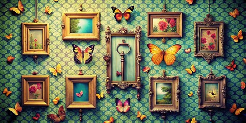 Retro Wallpaper Photo Frames, Colorful Vintage Frames, Old Photo Frames Background, Bright Pictures, Sharp Images