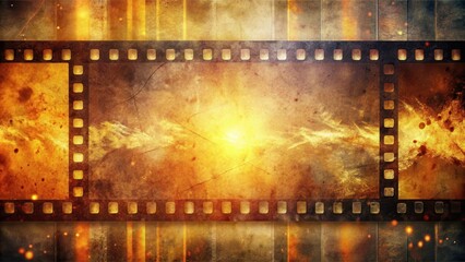 Obraz premium Vintage Film Strip Background with Grunge Texture and Warm Tones