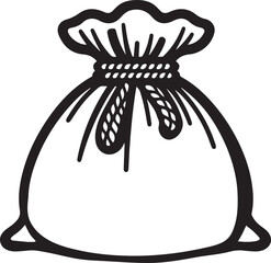 Detailed Silhouette Money Bag Illustration Vector Graphic Element