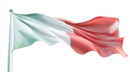 Fototapeta premium A flag with a green stripe and red and white stripes