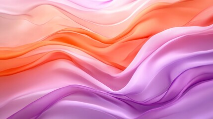 Soft, flowing waves of fabric in gradient colors of orange, pink, and purple.