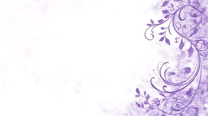 Obraz premium Lavender Floral Design On White Watercolor Background