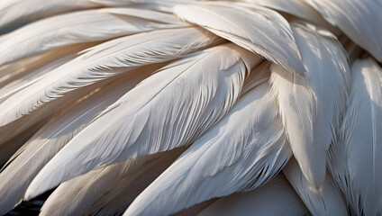 Fototapeta premium Close-Up of Swan Feathers with Pristine White Texture and Serene Reflections