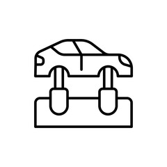 Car repair outline icons, minimalist vector illustration ,simple transparent graphic element .Isolated on white background