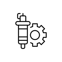 Car engine outline icons, minimalist vector illustration ,simple transparent graphic element .Isolated on white background