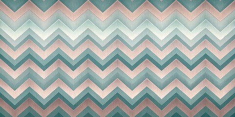 Serene Teal and Rose Gold Chevron Pattern Background for Design Projects