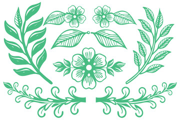 Fototapeta premium rustic botanical dividers and frames for weddings and branding