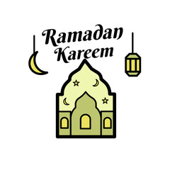 Ramadan background theme for greetings, card, infographic, flyer, template vector design template. Arabic and Islamic symbol. Ornament and element shape, green and yellow colour