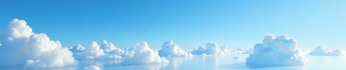 High altitude clouds scattered across a clear blue sky with a subtle gradient effect, airy texture, gradient