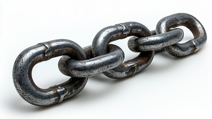 Obraz premium Close-up of a Robust Metal Chain: Interlocking Links, Strength, and Industrial Design
