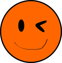 Bright Orange Smiley Face Emoticon on a White Background