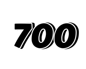 Number 700 3d icon on transparent background