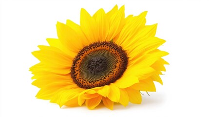 Obraz premium Vibrant Yellow Sunflower Isolated on White Background for Nature and Floral Designs
