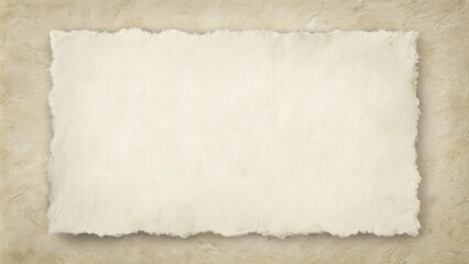 Obraz premium Cream Textured Paper with Ragged Edges on a Beige Background