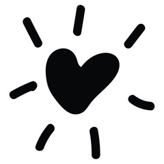  heart line art doodle.  Hand drawn hearts. Hand drawn love symbol collection. 