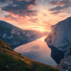 Fototapeta premium sunset over the mountains