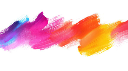 Abstract brush strokes in vibrant colors transparent background