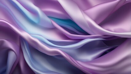 Obraz premium Like silk waves, soft, flowing ribbons in shades of blue and purple were exquisitely coiled over a gradient background. Idea: harmony, flow.By Mashimara