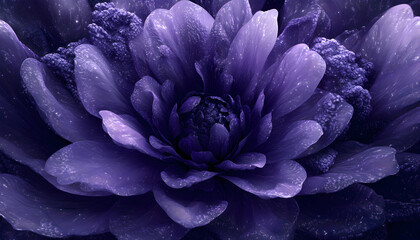 Close-up of a deep purple, textured flower, possibly digital art, with intricate details in the petals and center.  Perfect for backgrounds, design, or artistic projects.