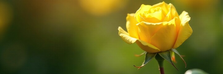 Yellow rose stem with thorns glistening in sunlight, texture, rose stem, nature