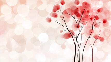 Abstract red floral artwork on bokeh background. Perfect for design projects.