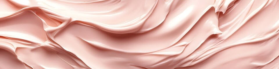 Soft Whipped Light Pink Cream Swirls with Glossy Mocha Mousse Cosmetic for Elegant Dessert or