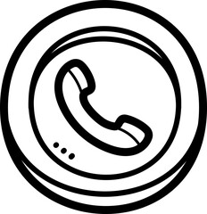 Phone doodle vector icon and illustration