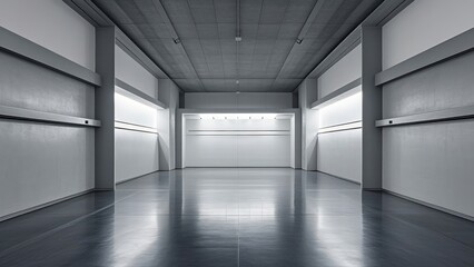 Spacious modern architectural corridor