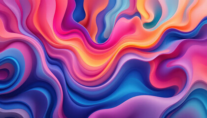 Abstract Colorful Waves: A Vibrant Digital Art Piece