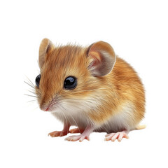 small. cute mouse with a soft. furry coat in shades of brown and white its large. shiny black eyes and small. rounded ears contribute to its adorable appearance the mouse is positioned in a way that h