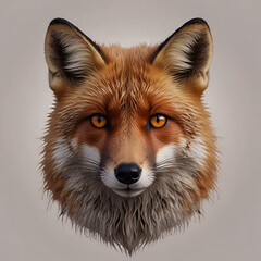 Obraz premium A-beautiful-fox-face-with-white-background