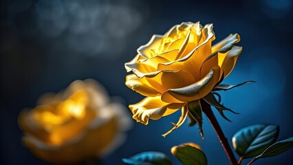 Blooming yellow roses