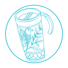 thermal insulated mug silhouette vector design for coffee and tea themes