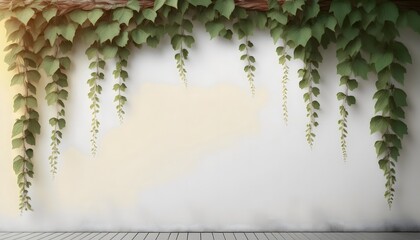 Goal of life, growth and motivation: Lush green vines climbing an old wall, persistence and growth.