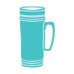 thermal insulated mug silhouette vector design for coffee and tea themes